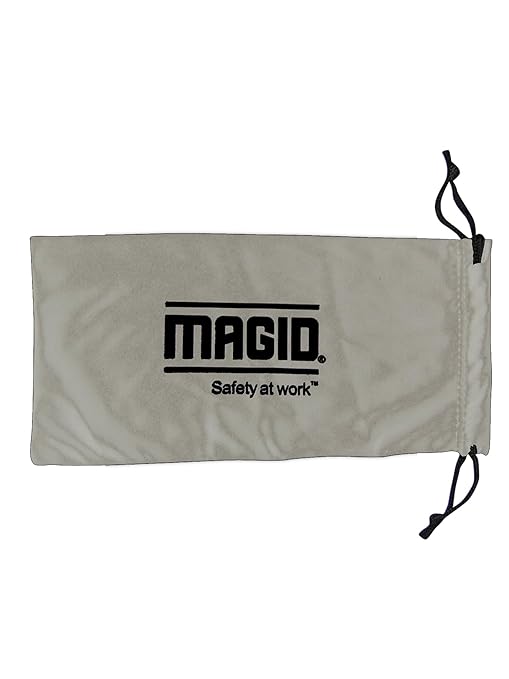 MAGID Y50 Safety Glasses for Construction | Red Frame — 2 Pairs, Clear Lens | Side Shields, ANSI Z87.1+, Anti-Fog, Scratch-Resistant, 99.9% UV Protection, Polycarbonate Lens
