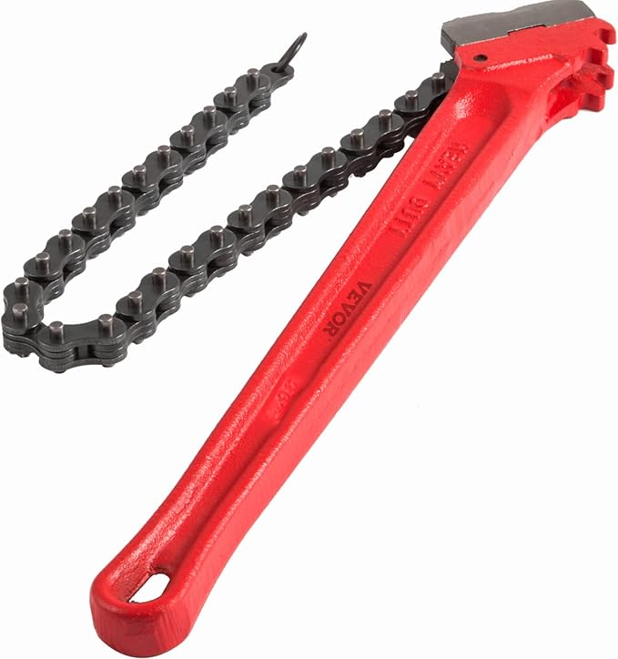 Mophorn Heavy Duty Oil Filter Chain Wrench, 36 inch, Double-Jaw & Anti-Skip Teeth, Ergonomic Handle, Rustproof Chain 30 inch