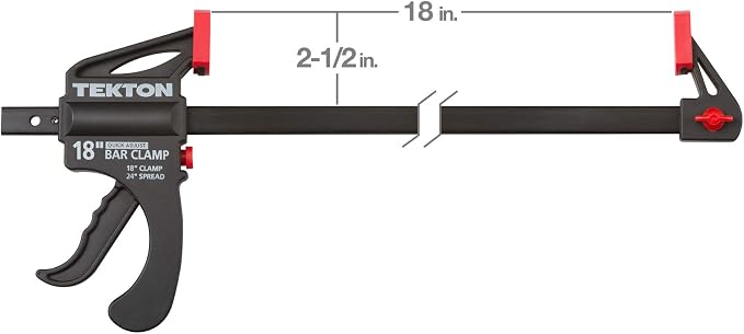 TEKTON 18 Inch Ratchet Bar Clamp / 24 Inch Spreader | 39183