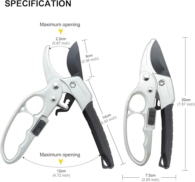 Premium German-Made Pruning Shears – Ergonomic, Heavy-Duty Hand Pruners Designed for Precision Cutting of Plants; Ideal for Gardeners and Individuals with Arthritis or Reduced Hand Strength