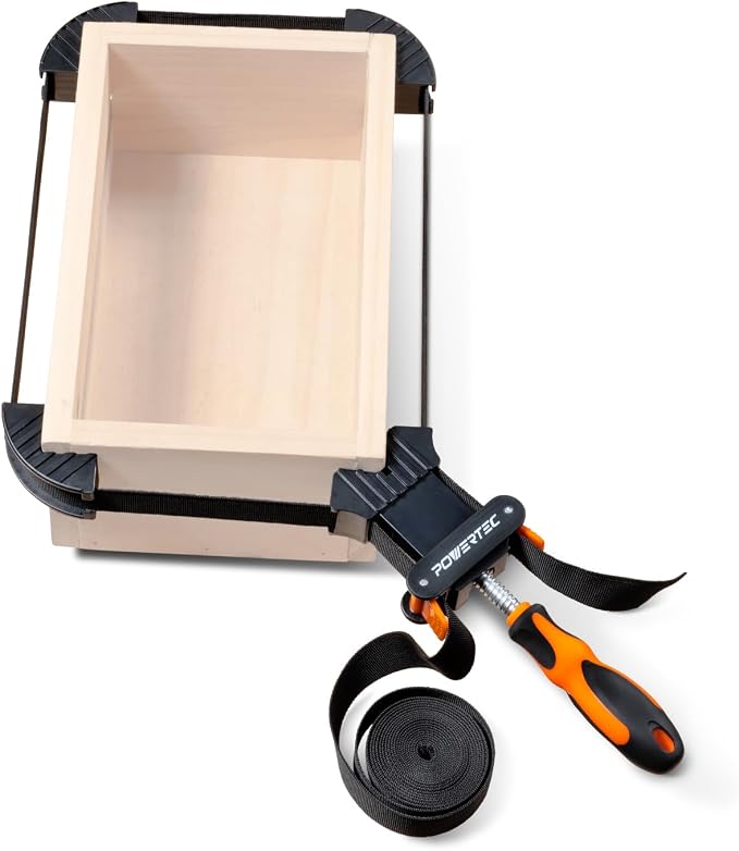 POWERTEC Strap Clamps for Woodworking – Quick Release Band Clamps with Ergonomic Handle, Adjustable Picture Frame Clamp, 13 ft Strap Belt Clamps for Cabinets and Drawers (71101V)
