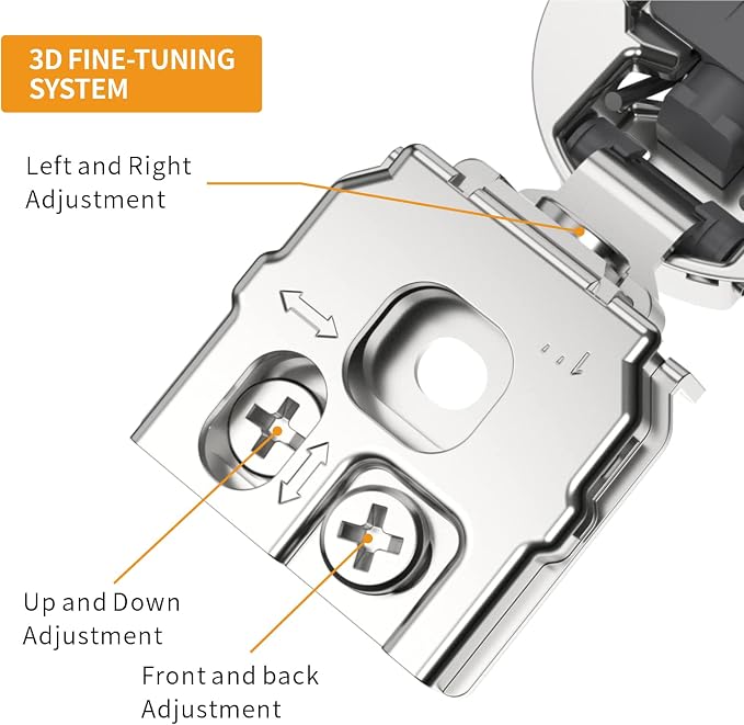 Chibery 50 Pack 1" Overlay 3D Soft Close Concealed Hinge for Face Frame Door, Smooth Slow Self Closing Hinges, Satin Nickel, Hidden 105° Open Angle Stainless Steel Hinge for Kitchen Cabinet Door
