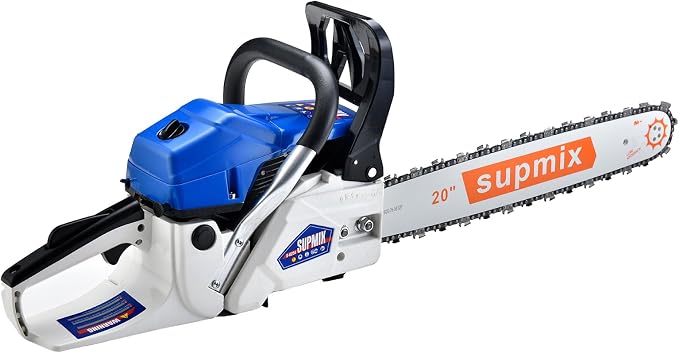 SUPMIXTOOLS 20 Inch Gas Chainsaw 62cc Gasoline Powered Chain Saw 2-Stroke Handheld Cordless Petrol Chainsaws for Cutting Wood Outdoor Home Farm Garden Use
