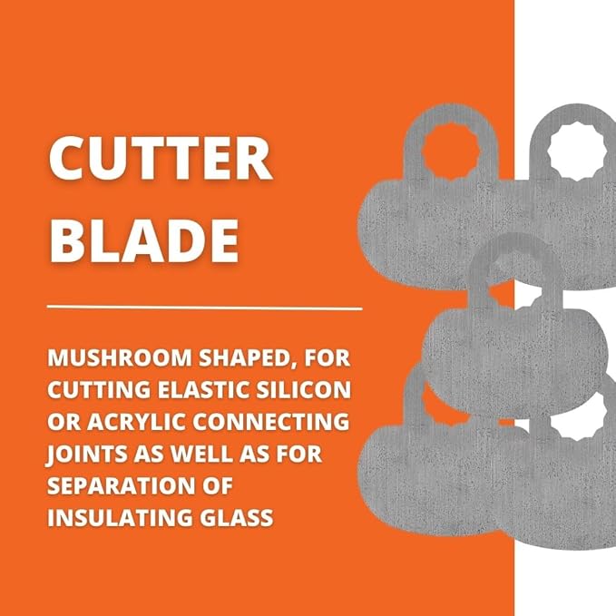 Fein Cutter Blade for Precision Cutting on Elastic Silicone and Acrylic Joints - Smooth, Clean Cuts on MultiMaster Tools, Mushroom Shape, 5-Pack - 63903128012