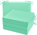 Cozyide Outdoor Chair Cushions, Waterproof Patio Seat Cushions with Adjustable Straps, Square Corner Patio Chair Cushions for Garden, Aqua Blue, 18.5x16x3 Inch (Pack of 4)