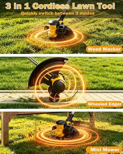 2 in 1 Cordless String Trimmer for DeWalt 20V Battery,Weed Eater & Wacker