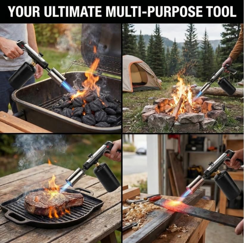 Forenee Propane Torch Gun 3272°F High Heat Torch with Safety Lock