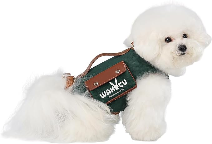Wakytu Dog Lift Harness Dog Carrier Sling for Small Dogs & Cats,M | stylish puppy sling carrier with handle & pocket,adjustable leash,walking & travel