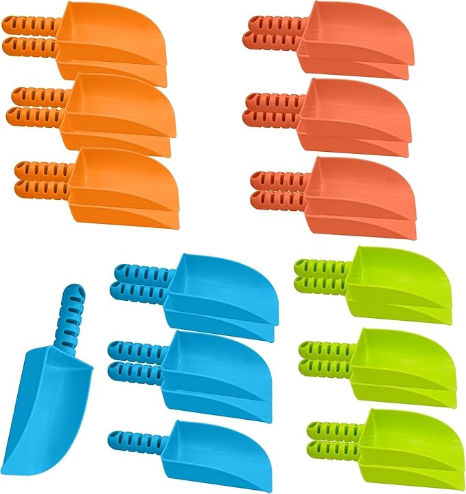 4E's Novelty Sand Shovel for Kids Bulk 24 Pack Heavy Duty Plastic Beach Shovels - for Planting, Toddler Digging & Garden Tool, Sandbox Toys, Easter Toys, End of Year Student Gifts from Teacher