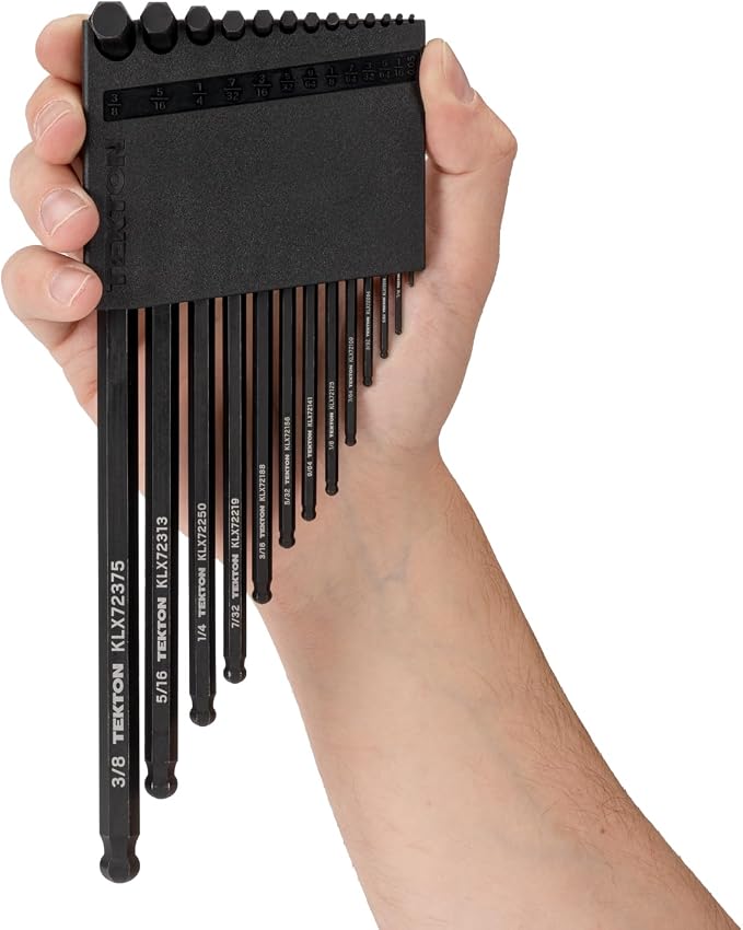 TEKTON Ball End Hex L-Key Set with, 13-Piece | KLX91102 | (0.050 - 3/8 in.), Manganese Phosphate Finish, Holder