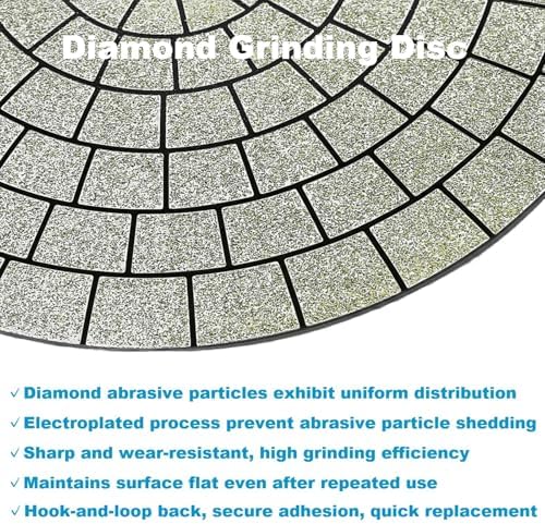 Electroplated Diamond Sanding Pad, 400Grit 6inch 150mm Grinding Disc Hook and Loop Backing for Stone Tile Glass Trimming & Metal Polishing & Wood Sanding (1 Piece)