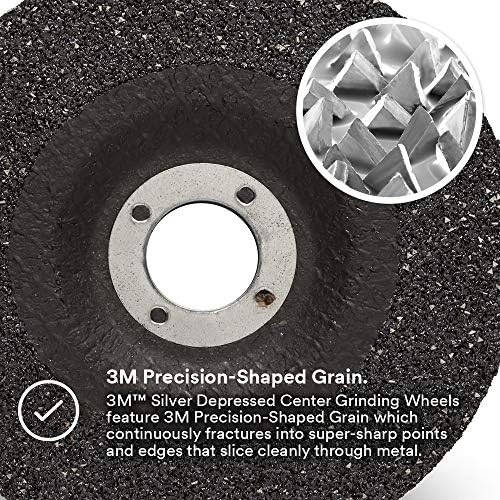 3M Silver Depressed Center Grinding Wheel, 87454, 36+, T27