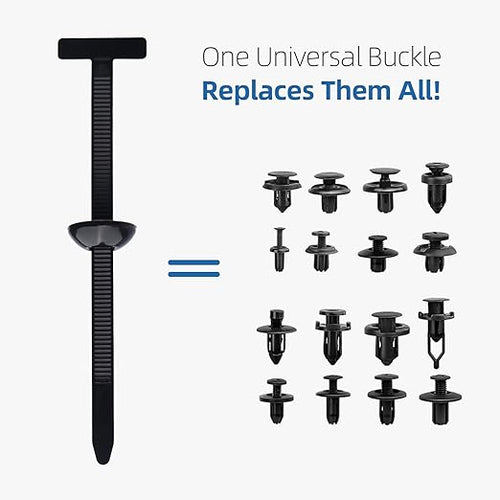 100 Pcs Nylon Universal Cable Tie Buckle for Car - Self-Locking and Easy Install Zipper Clips with Pin & Button Design - UV-Resistant Fixion Tools Zip Tie for Quick and Effortless Car Daily Repair