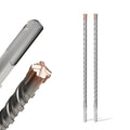 2PCS SDS Plus Rotary Hammer Drill Bits, 3/8"×12" （10mm×310mm） - 4 Carbide Cutting Edges & Coated Head, Ideal for Masonry| Heavy-Duty Masonry |Hammer Drill Bits for Precision Drilling
