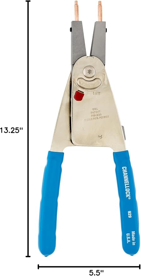 Channellock, 929, Retaining Ring Plier, Convertible, 1 pc., Blue
