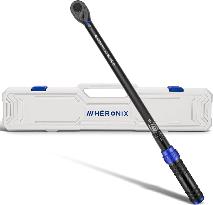 1/2-Inch Drive Click Torque Wrench, 30-300 ft-lb (40.7-406.8 Nm), ±3% Accuracy 72-Tooth Dual-Direction Ratchet, Mechanical Hand Tool for Lug Nuts, Tire Change, Truck & Auto Maintenance