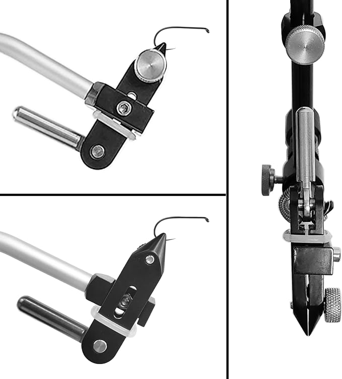 360 Degree Rotary Fly Tying Vise Aluminum Fly Tying Tool with Hardened Steel Jaws Adjustable Hook Size 28 to 5 0 Fly Fishing Vise