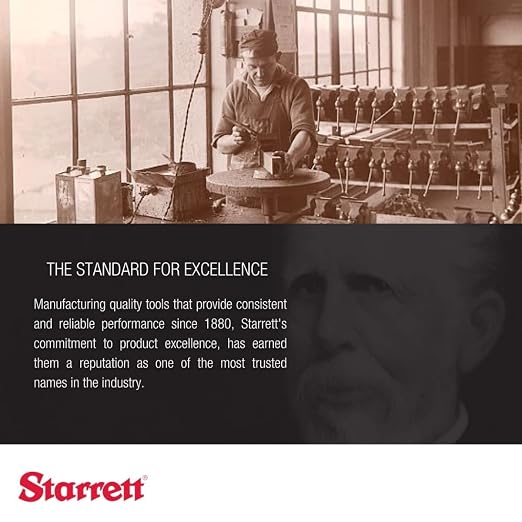 Starrett Outside Micrometer Set with One-Piece Friction Thimble, Satin Chrome Finish and Tapered Frame - Quick and Easy Adjustment, 0-3" Range, .0001" Graduations - ST436.1AXFLZ