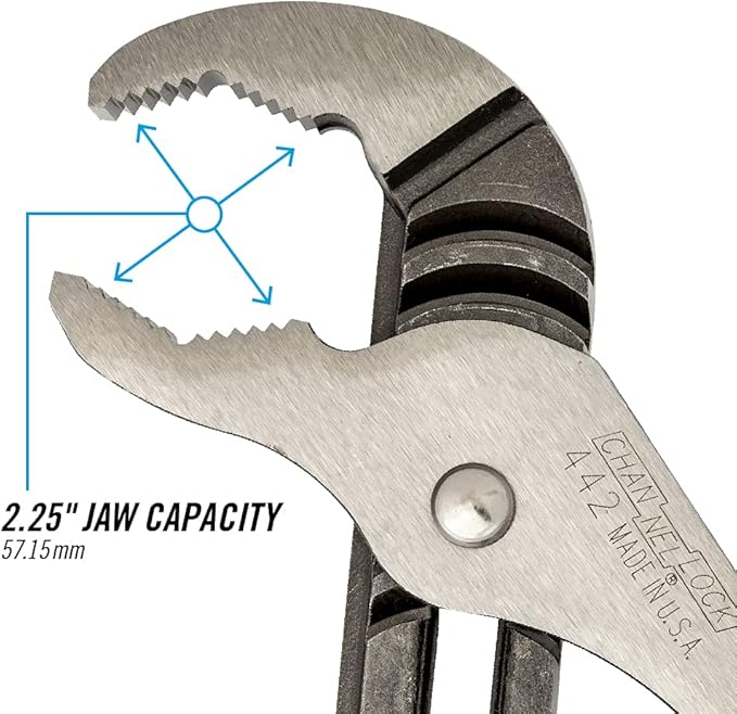 Channellock Tongue & Groove Plier 442 - V-Jaw, High Carbon Steel - 12 Inch