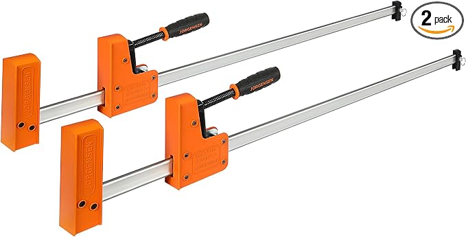 Jorgensen 36-inch Bar Clamps, 90° Cabinet Master Parallel Jaw Bar Clamp Set, 2-Pack