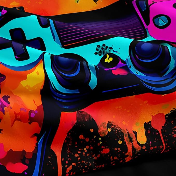 5 Pieces Twin Comforter Set for Boys,Gaming Comforter Sets for Boys,Kids Bedding Sets, Colorful Gamepad Controller,Game Bedding Set,Modern Gaming Boy Room Decor(Twin, Red)