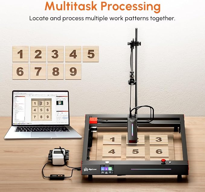 Algolaser Lightburn Camera for Laser Engraver – 5MP HD Laser Engraver Camera with Precise Positioning, Batch Processing, Job Preview, Image Tracking & Video Recording, Work Area 550×800mm