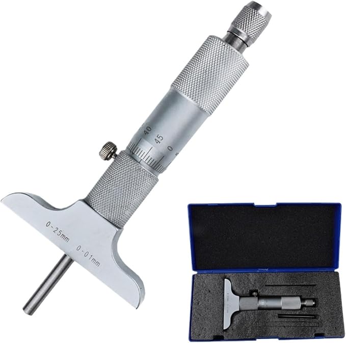 Outside Micrometer 0-25/50mm Depth Micrometer 0.01mm Depth Micrometer Gauge with rods Depth Caliper Measuring Tools