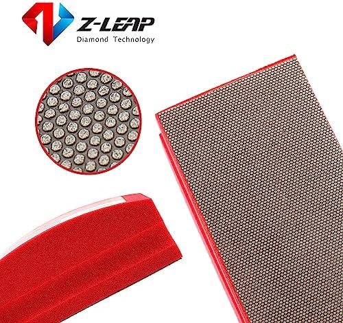 Diamond Polishing Hand Pads Arc Shape Back for Ceramic Porcelain Tile Glass Jade Stone Granite Marble Concrete Grit 200 4Pcs