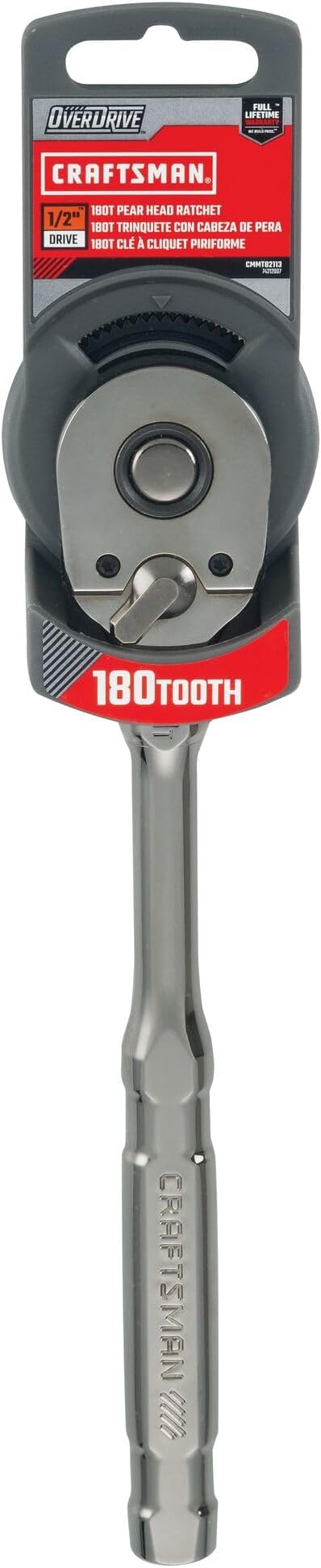 CRAFTSMAN OVERDRIVE 1/2" Drive 180T Pear Head Ratchet (CMMT82113)