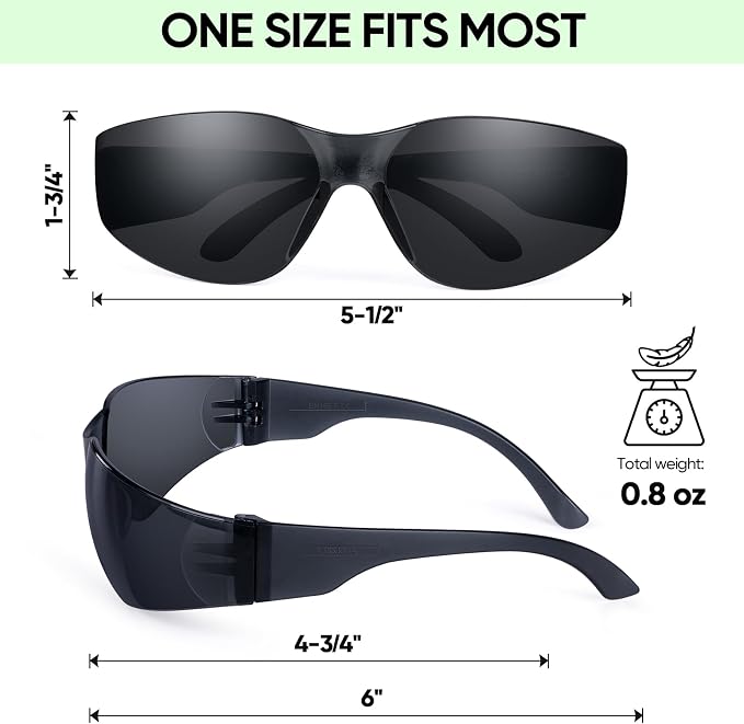 TICONN Clear Safety Glasses for Men and Women, Safety Goggles with Scratch Impact Resistant Meets ANSI Z87.1 Standard