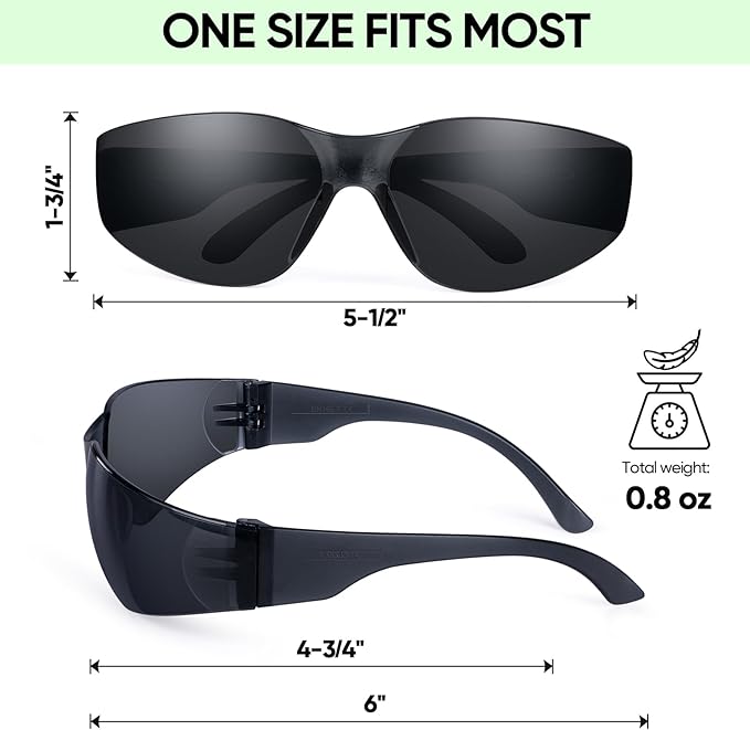 TICONN Clear Safety Glasses for Men and Women, Safety Goggles with Scratch Impact Resistant Meets ANSI Z87.1 Standard