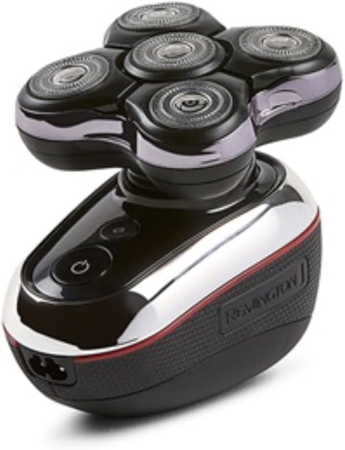 Remington Balder Deluxe XR7100, Head Rotary Shaver with Titanium Blades & Storage Pouch for Bald Men Wet/Dry Shaving with 5 Dual Track Flexing Heads and Pop-Up Trimmer