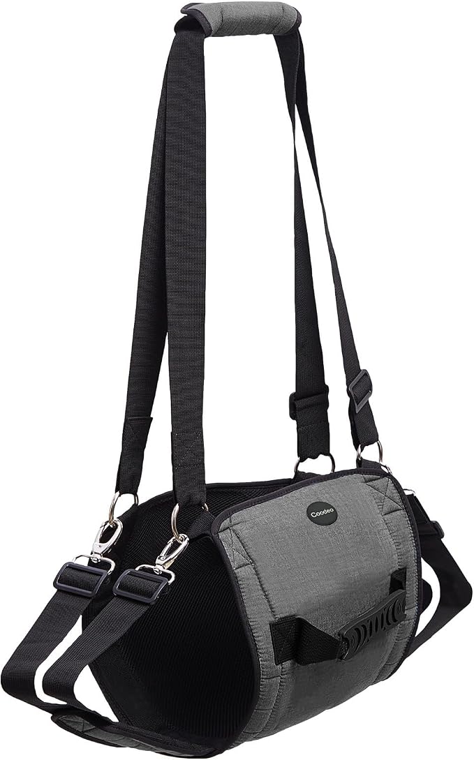 COODEO Dog Carry Sling, Emergency Backpack Pet Legs Support & Rehabilitation Dog Lift Harness for Nail Trimming, Dog Carrier for Senior Dogs Joint Injuries, Arthritis, Up and Down Stairs(XL, Black)