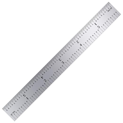PEC Tools Made in USA Machinist Rule, 6" Rigid Steel Rule (3 Pack), Satin Chrome Finish, Markings 1/32", 1/64", 1/10", 1/50" for Professionals