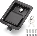 Black Truck Tool Box Lock Replacement kit, Stainless Steel Paddle Latch for Truck Bed Toolbox Handle, Trailer Door, RV, Camper, ATV, UTV, 5.85" L x 4.25" W with Keys