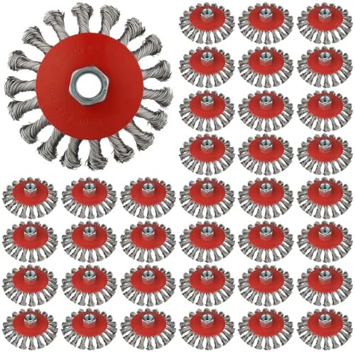 Rocaris 36 Pack 4 Inch Wire Wheel Brush for 4 1/2 Angle Grinder