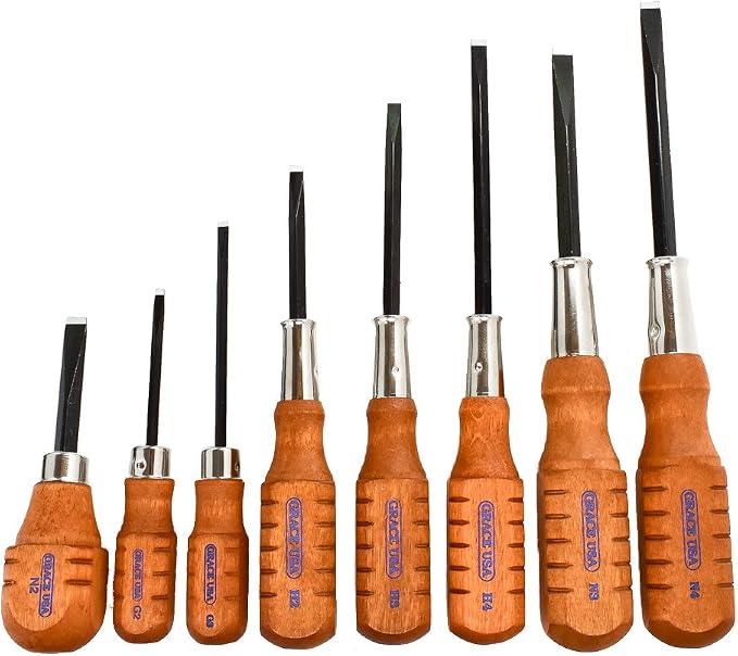 Grace USA Original Gun Care Screwdriver Set, Tools & Accessories for Gunsmithing & Woodworking, 8 Piece Set, Made in USA