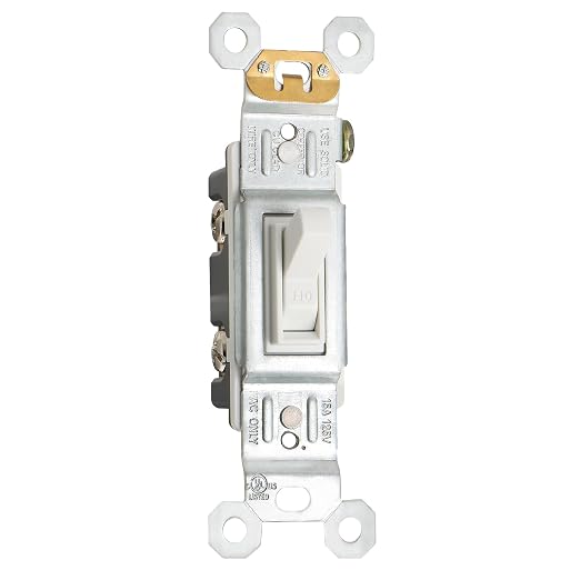 Baomain 2-Pack 15 Amp Toggle Light Switch, Single Pole, Residential/Commercial Grade, On/Off Switch, Glossy White, UL Certified