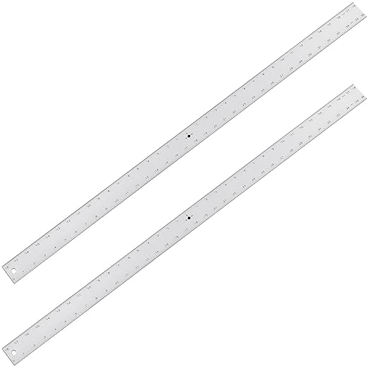 Tellegloww 2 Pack 36 Inch Center Finding Rulers Aluminum Metal Centering Ruler Tool Straight Edge for Woodworking Metal Work Construction and Around the Home