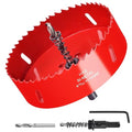 4-23/64 Inch / 115mm Hole Saw for Wood, Plastic Board, Ceiling,Drywall, and Metal Sheet - HSS Bi-Metal Hole Cutter with Pilot Drill Bit