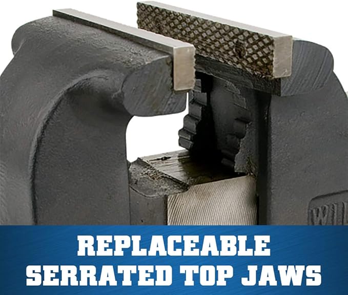 Wilton Shop Bench Vise, 8" Jaw Width, 8" Max Jaw Opening, 4" Throat (Model WS8), gray