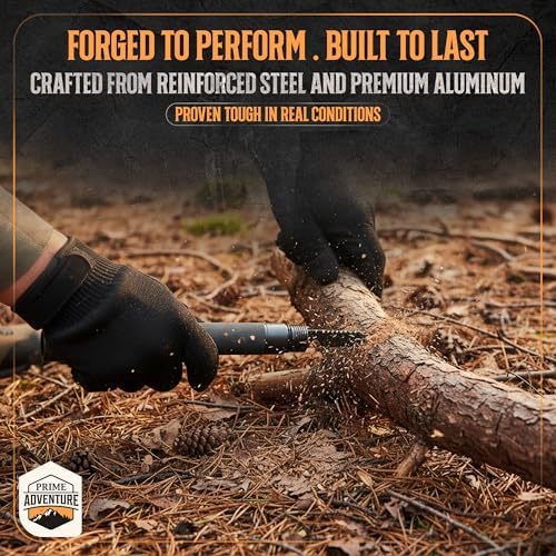 Prime Adventure 15-in-1 Tactical Survival Walking Stick & Hiking Staff – Heavy-Duty Collapsible Multitool for Camping, Hiking & Outdoor Survival Gear (8 Tubes, Premium Build)