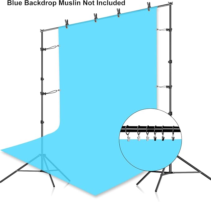 FUDESY Backdrop Stand Kit, 7x10ft Adjustable Photography Background Stand