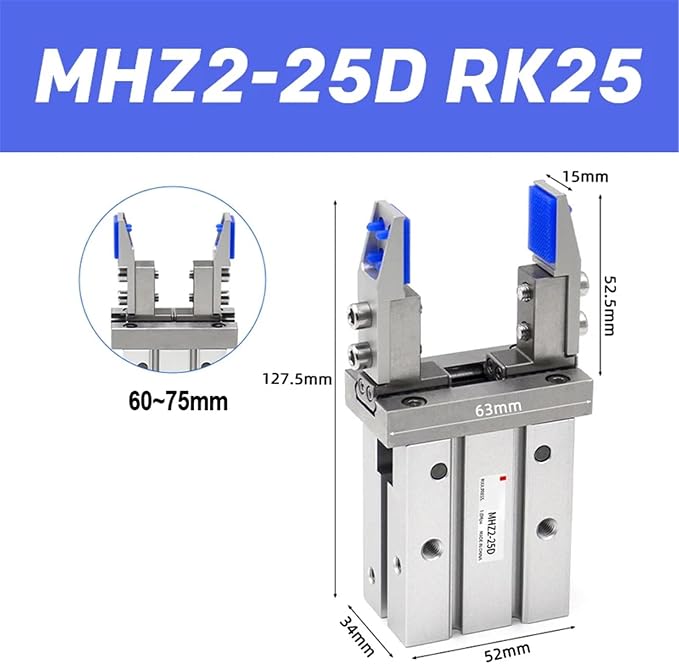 1pcs MHZ2 Finger Cylinder Parallel clamp Claw Fixture MHZ2-16D MHZ2-20D Bracket Extended Internal Support Bracket(MHZ2-25D RK25)