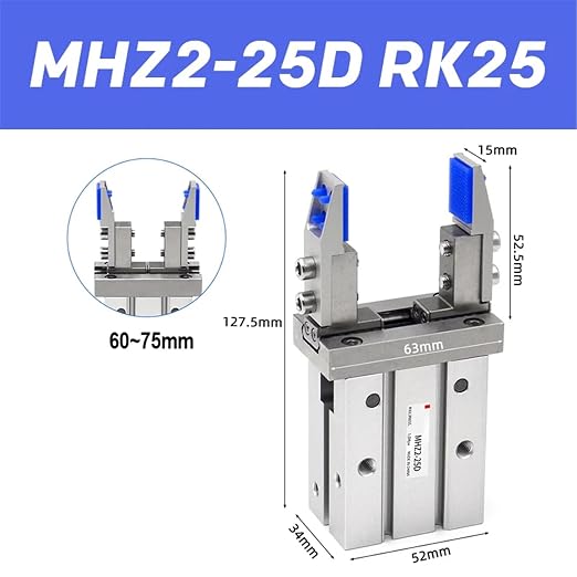 1pcs MHZ2 Finger Cylinder Parallel clamp Claw Fixture MHZ2-16D MHZ2-20D Bracket Extended Internal Support Bracket(MHZ2-25D RK25)