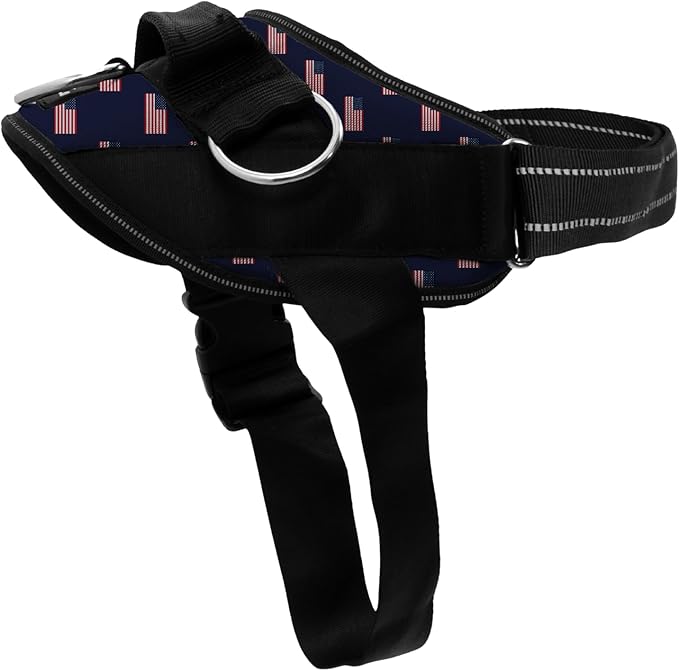 ShawnCo Essential Dog Harness, No-Pull Pet Vest (USA Flag,M) | 3 Leash Clips, Easy On, No-Choke, Reflective, Adjustable Fit, Padded Comfort, Control Handle, For Small, Medium & Large Dogs