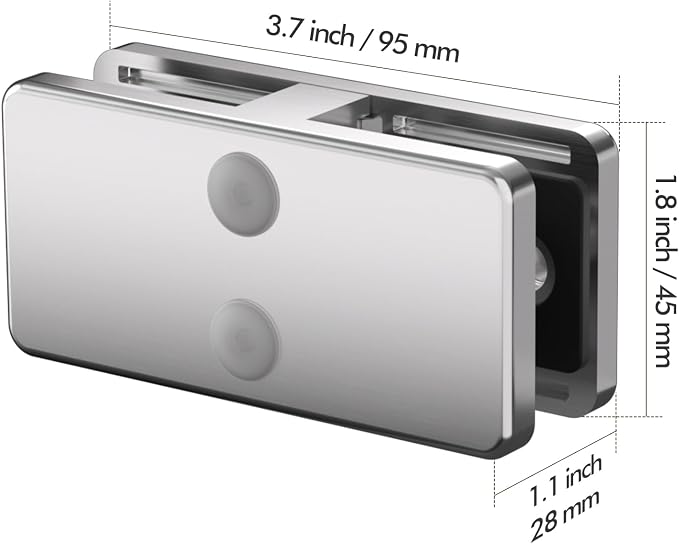 Railing Glass Clamp, 4 Pack Stainless Steel 304 Adjustable 180° Clips for Frameless Railing, Staircase, Balcony, Corner Brackets, Glass Holder Perfect for Balusters, and Railing Systems