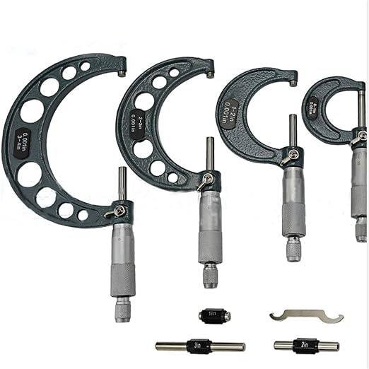 4-Pack Professional Outside Micrometer Set 0-4In / 0.0001In Precision Machinist Tool Premium Quality with Padded Case