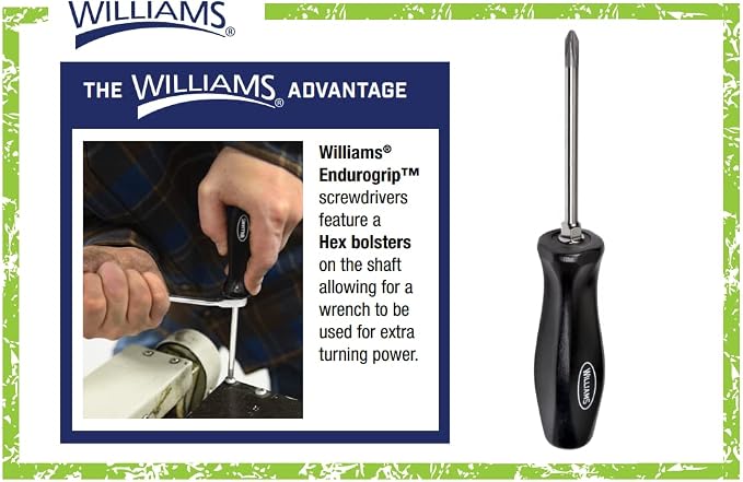 Williams JHW100P-6SD 6-Piece Endurogrip Slotted Screwdriver Set