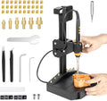 Vertical Heat Set Insert Press Tool with 90W Soldering Iron | 95% Pre Assemble | Complete Kit with M2-M8 Tips & 30PCS Brass Threaded Inserts | Professional 3D Printing Tool for Plastic Parts Assembly